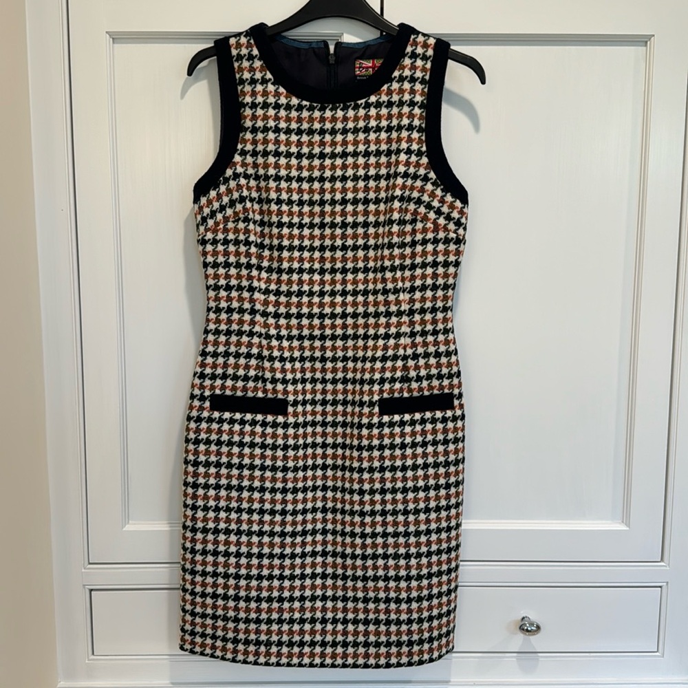 Boden Women's houndstooth tweed dress size 4R (US)